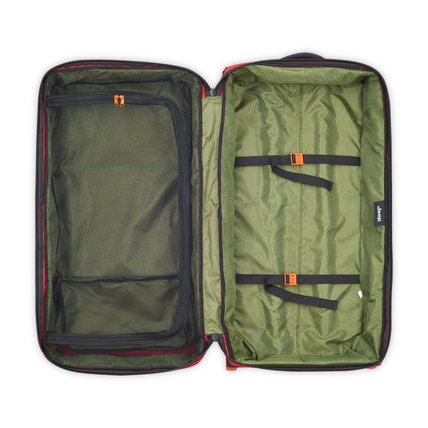 Delsey Jeep JS006B - Large Rolling Duffel Bag - Tomato Red