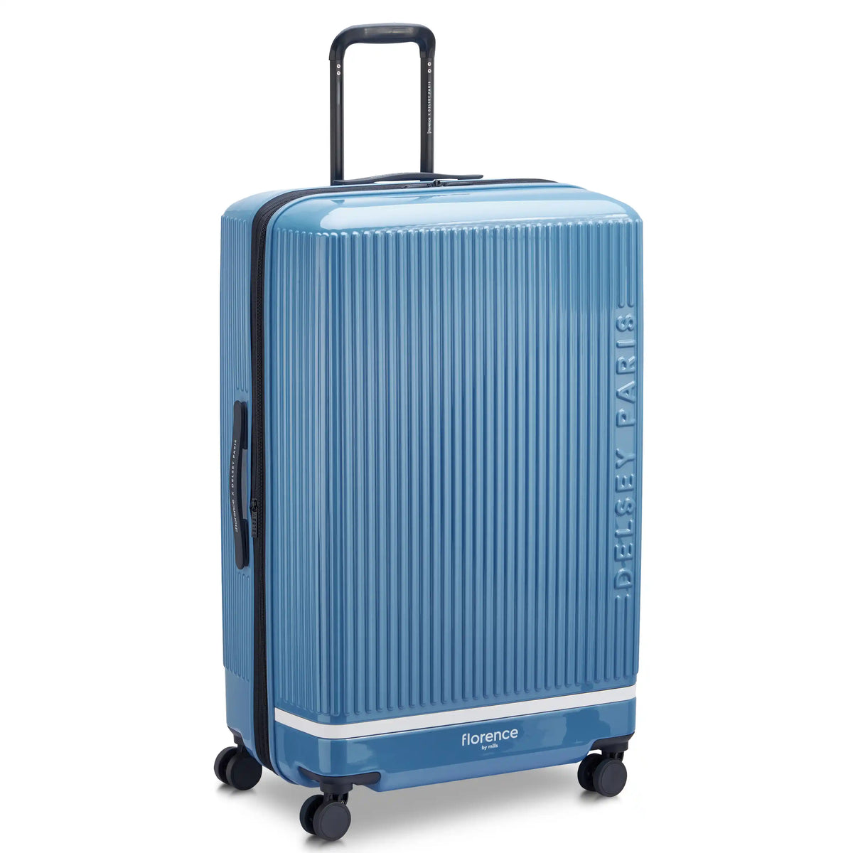 Delsey Florence By Mills X DELSEY PARIS SPIN ME AWAY - Large Expandable Spinner - Zinc Blue