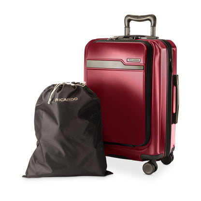 Ricardo Beverly Hills Brentwood Hardside FastAccess Front Opening Carry-On Expandable Spinner - Crimson