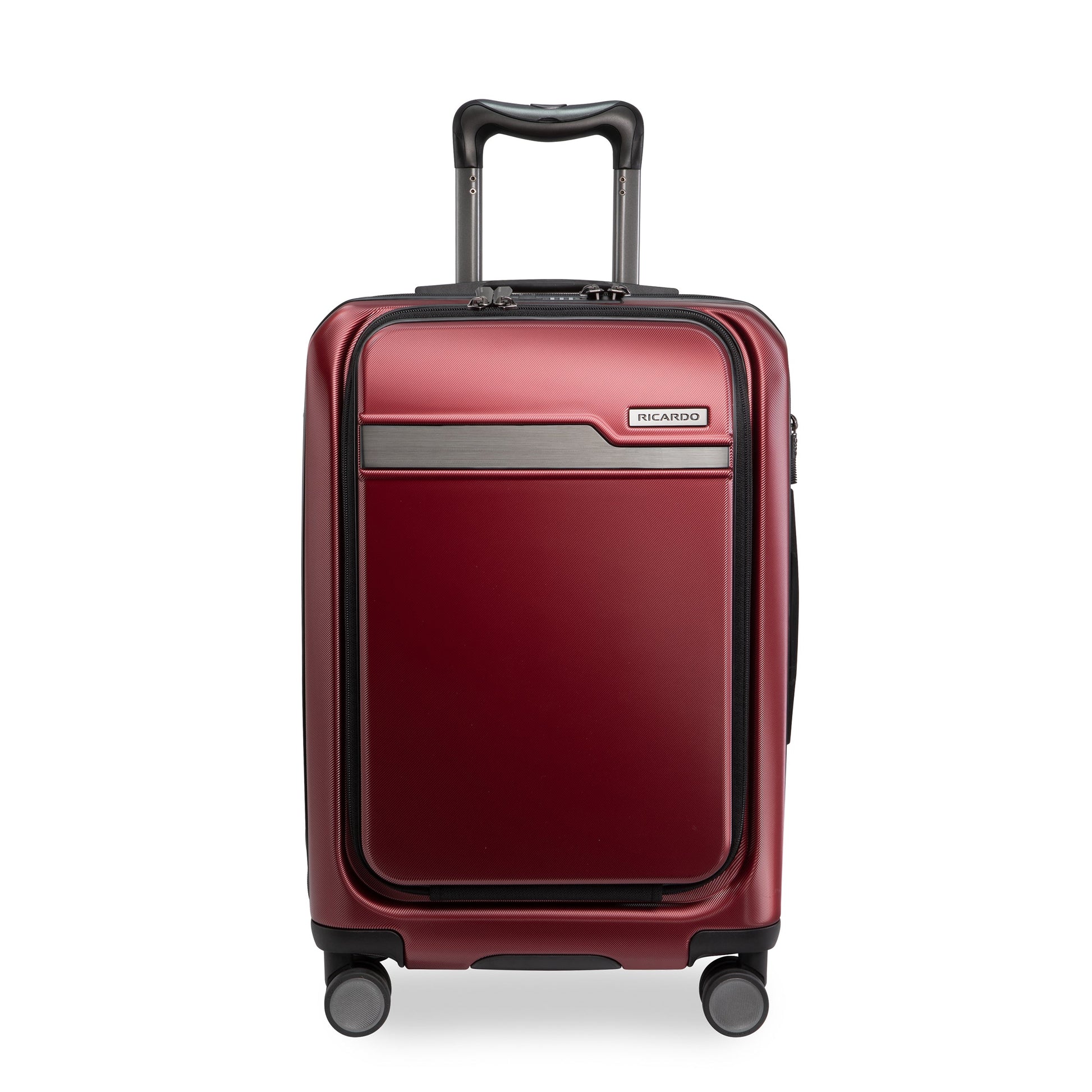 Ricardo Beverly Hills Brentwood Hardside FastAccess Front Opening Carry-On Expandable Spinner - Crimson