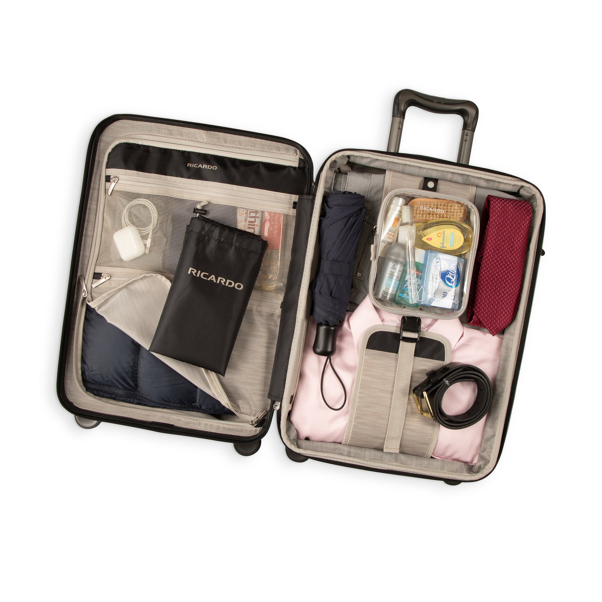 Ricardo Beverly Hills Brentwood Hardside FastAccess Front Opening Carry-On Expandable Spinner - Crimson