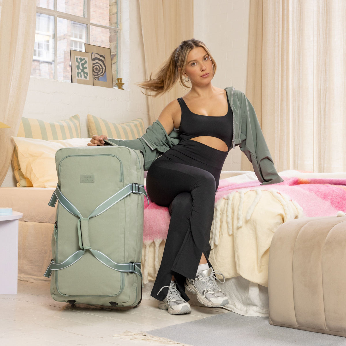 Delsey Florence By Mills X DELSEY PARIS ON A ROLL - Large Duffel Bag - Sage Green