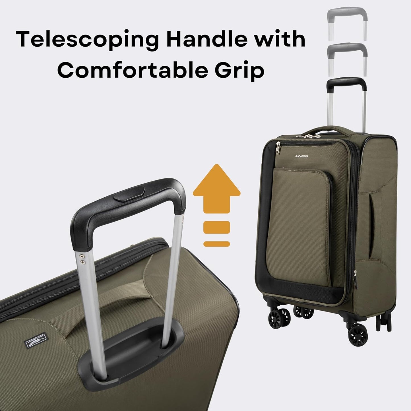 Ricardo Beverly Hills Aspen Springs Softside 2-Piece Set (20" Carry-On & 24" Medium Check-In) - Olive Green