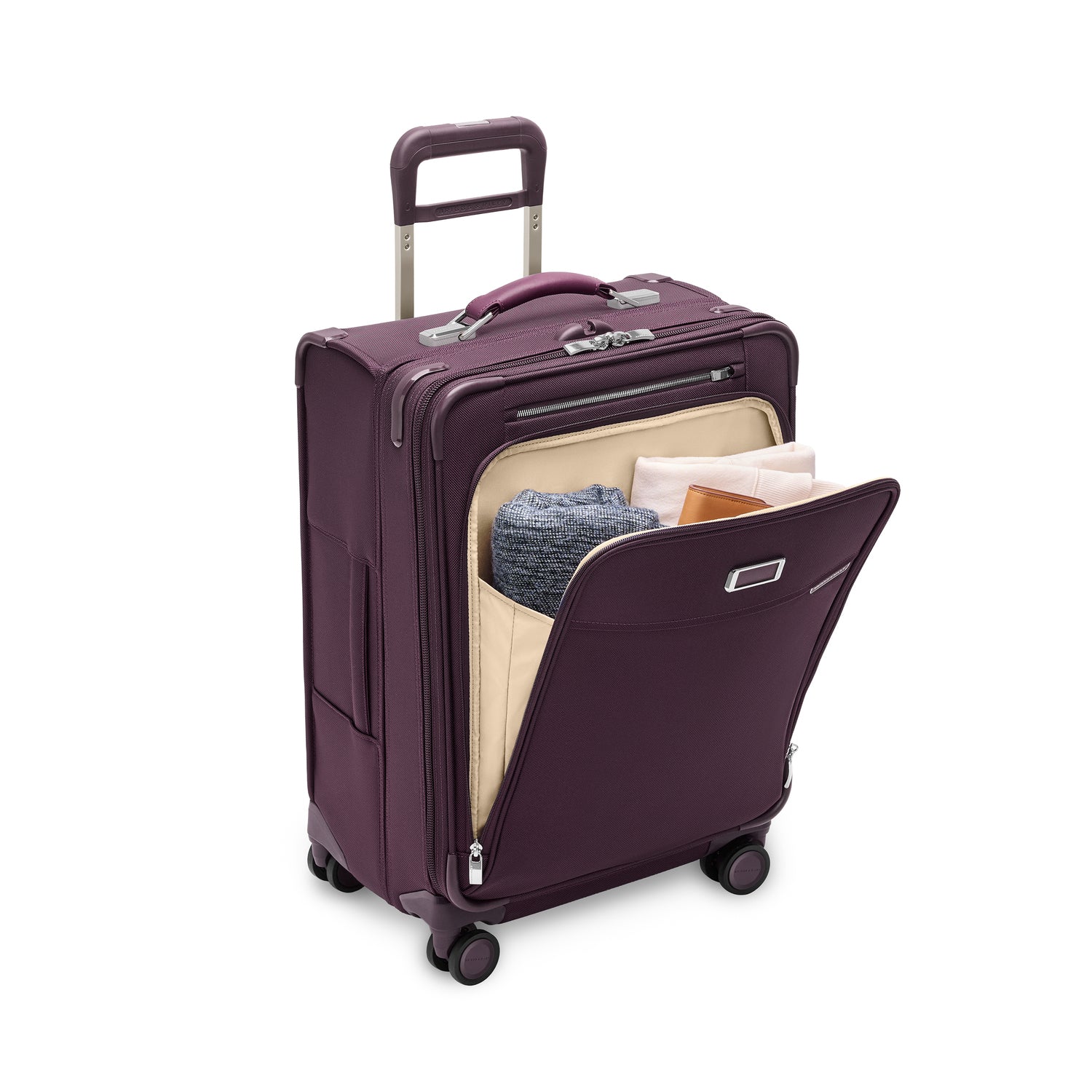 Briggs & Riley Baseline Compact 24" Checked Expandable Spinner - Plum