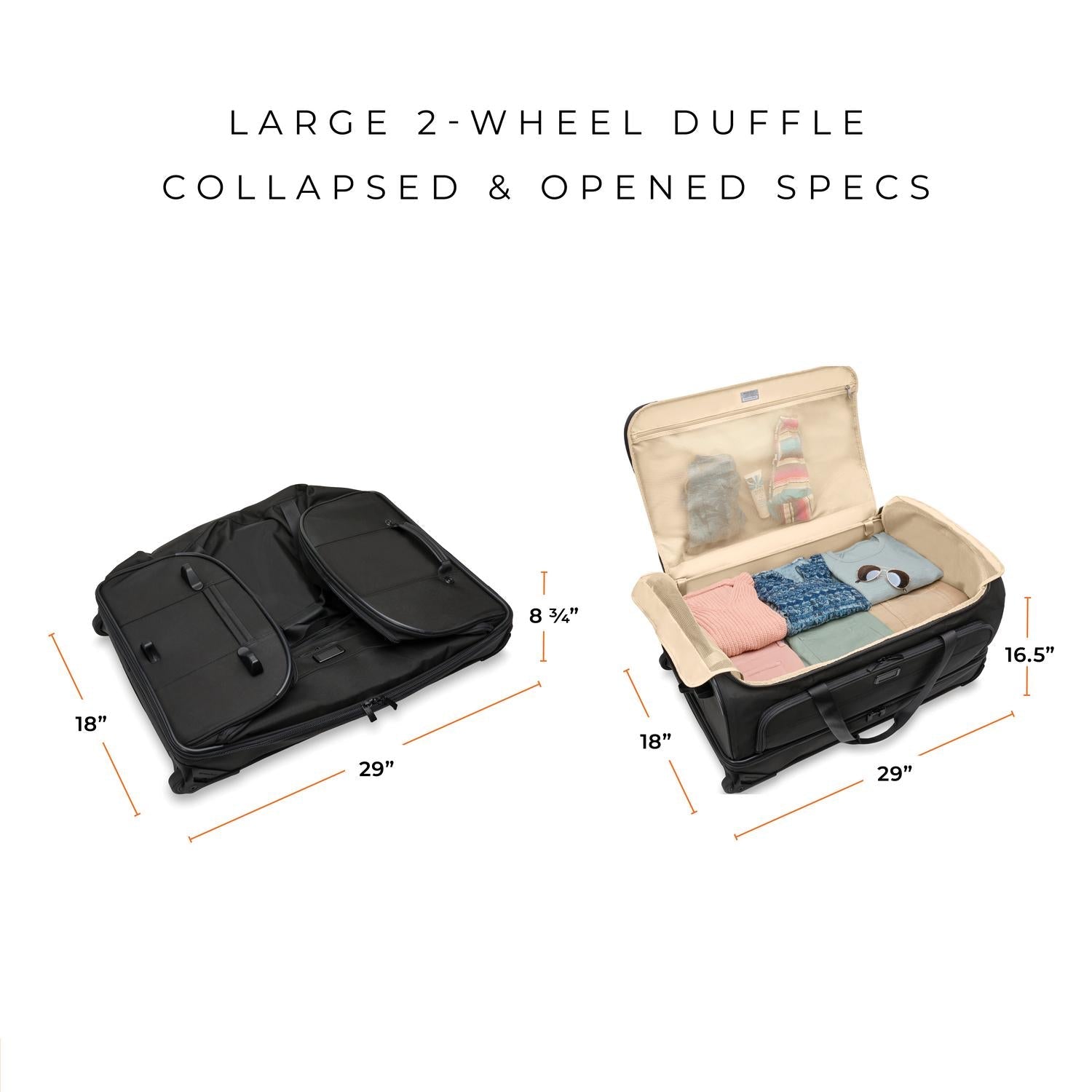 Briggs & Riley Baseline Large Two-Wheel Duffle - Black