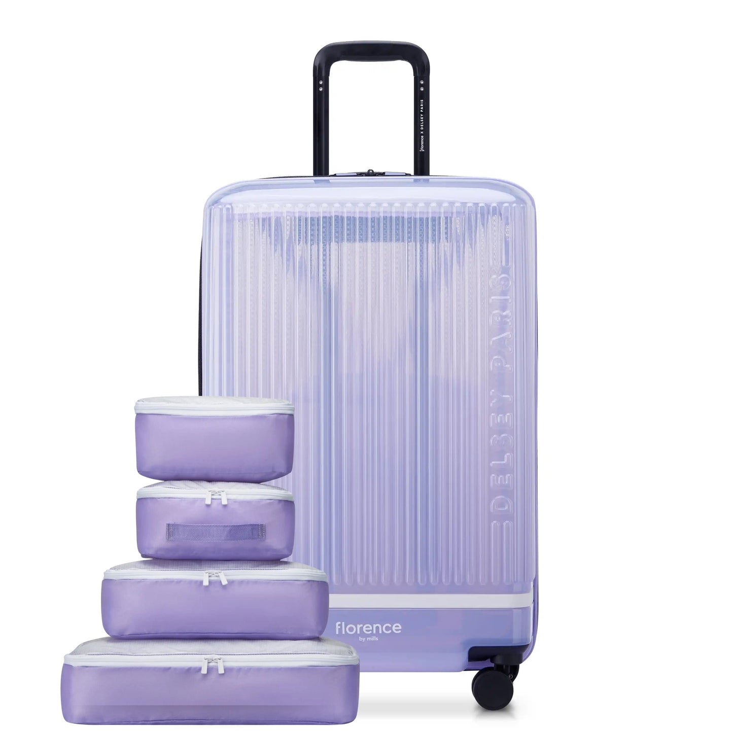 Delsey Florence By Mills X DELSEY PARIS GOTTA GLOW - Medium Expandable Spinner - Translucent Purple