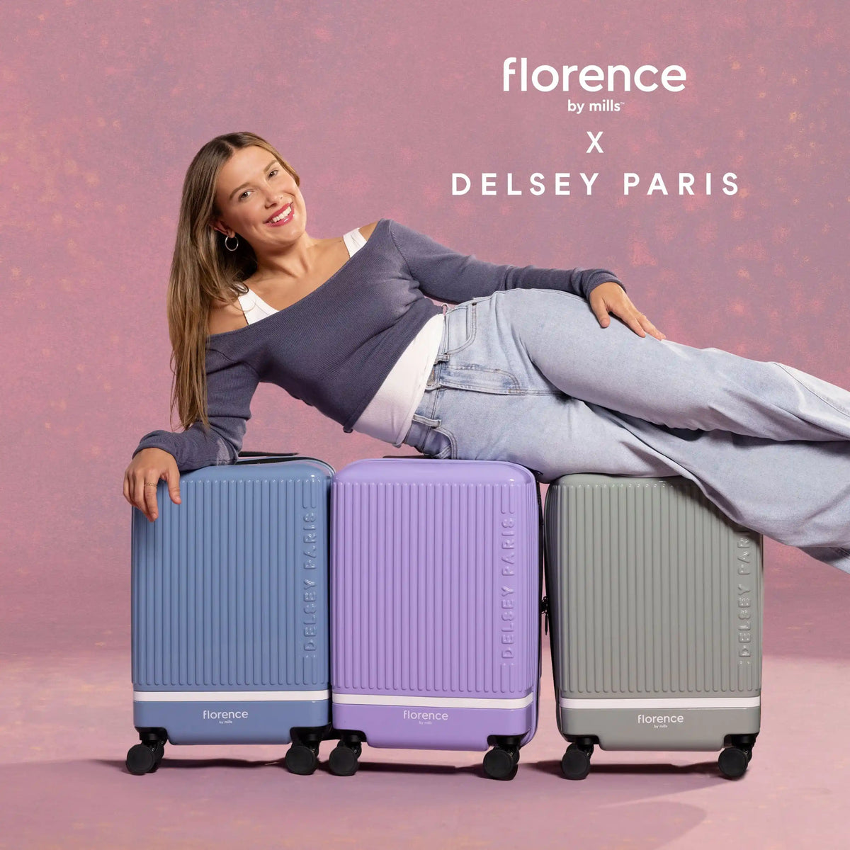 Delsey Florence By Mills X DELSEY PARIS SPIN ME AWAY - Carry-On Plus Expandable Spinner - Sage Green