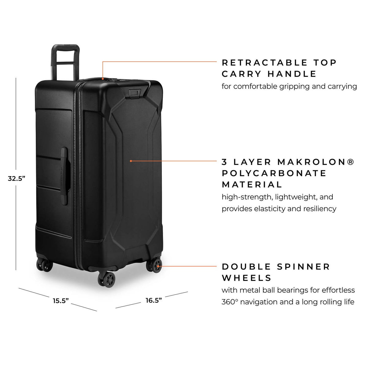 Briggs & Riley Torq Extra Large Trunk Spinner - Stealth
