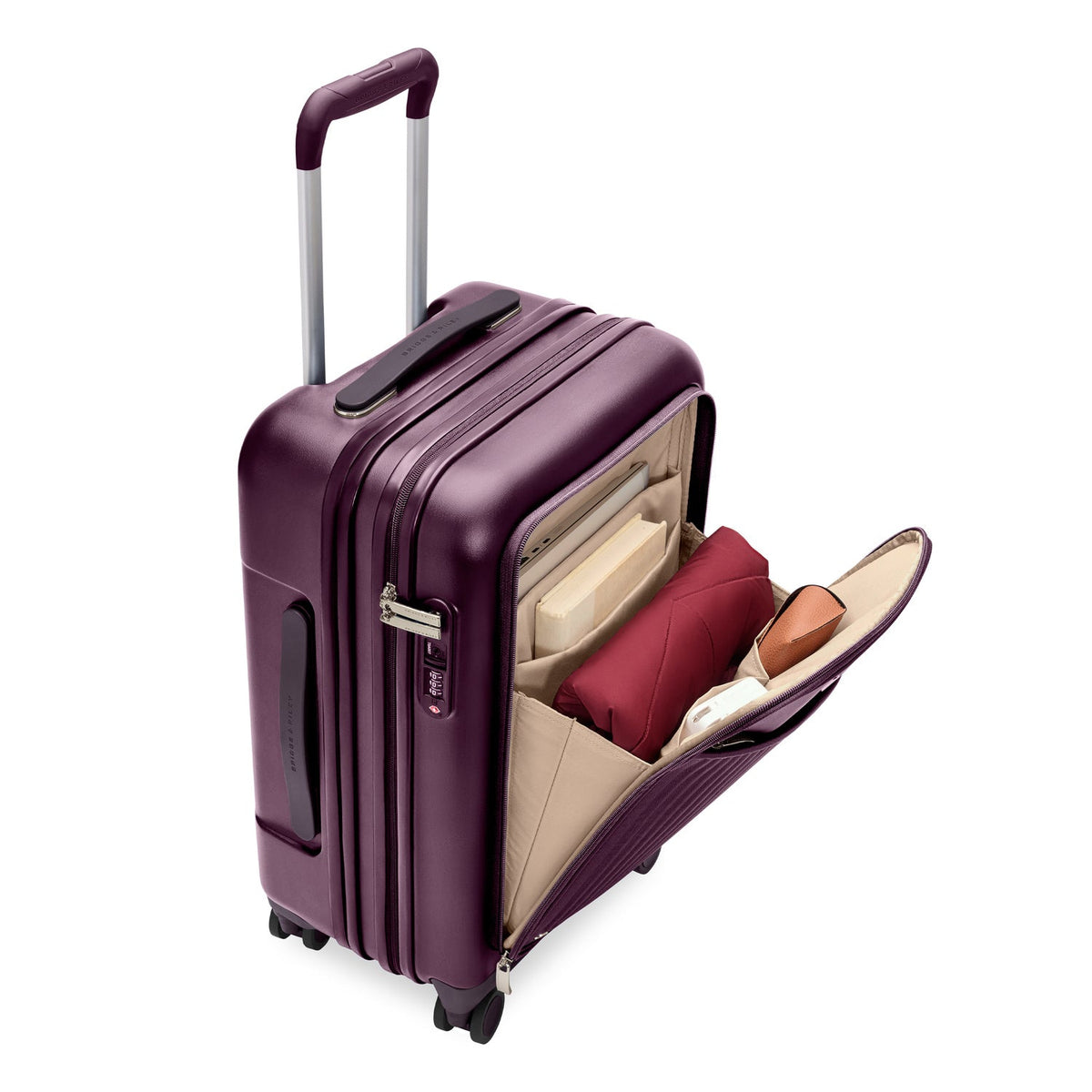 Briggs & Riley Sympatico Essential 22" Front Pocket Carry-On Expandable Spinner - Plum