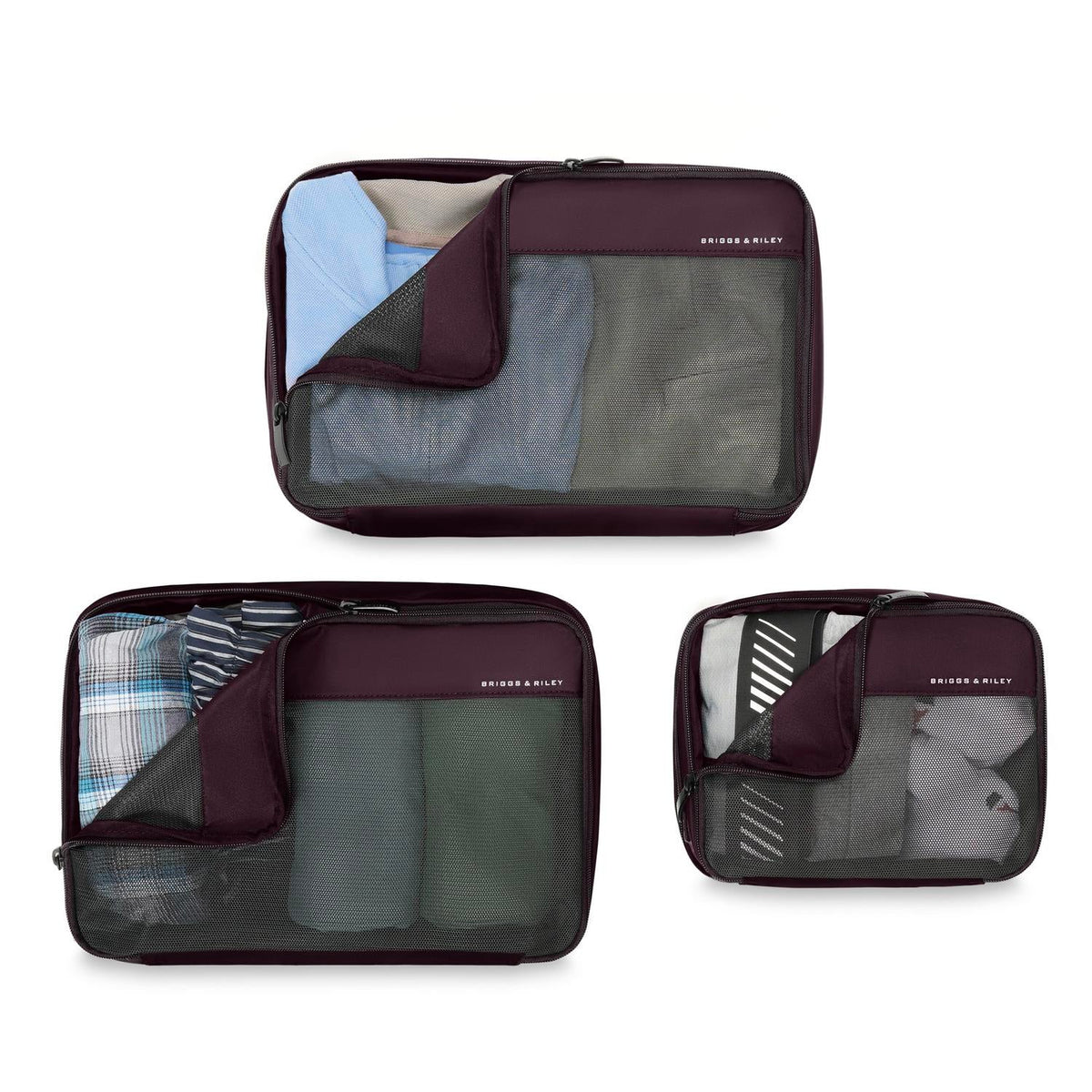 Briggs & Riley Travel Essentials Carry-On Compression Packing Cube Set - Plum