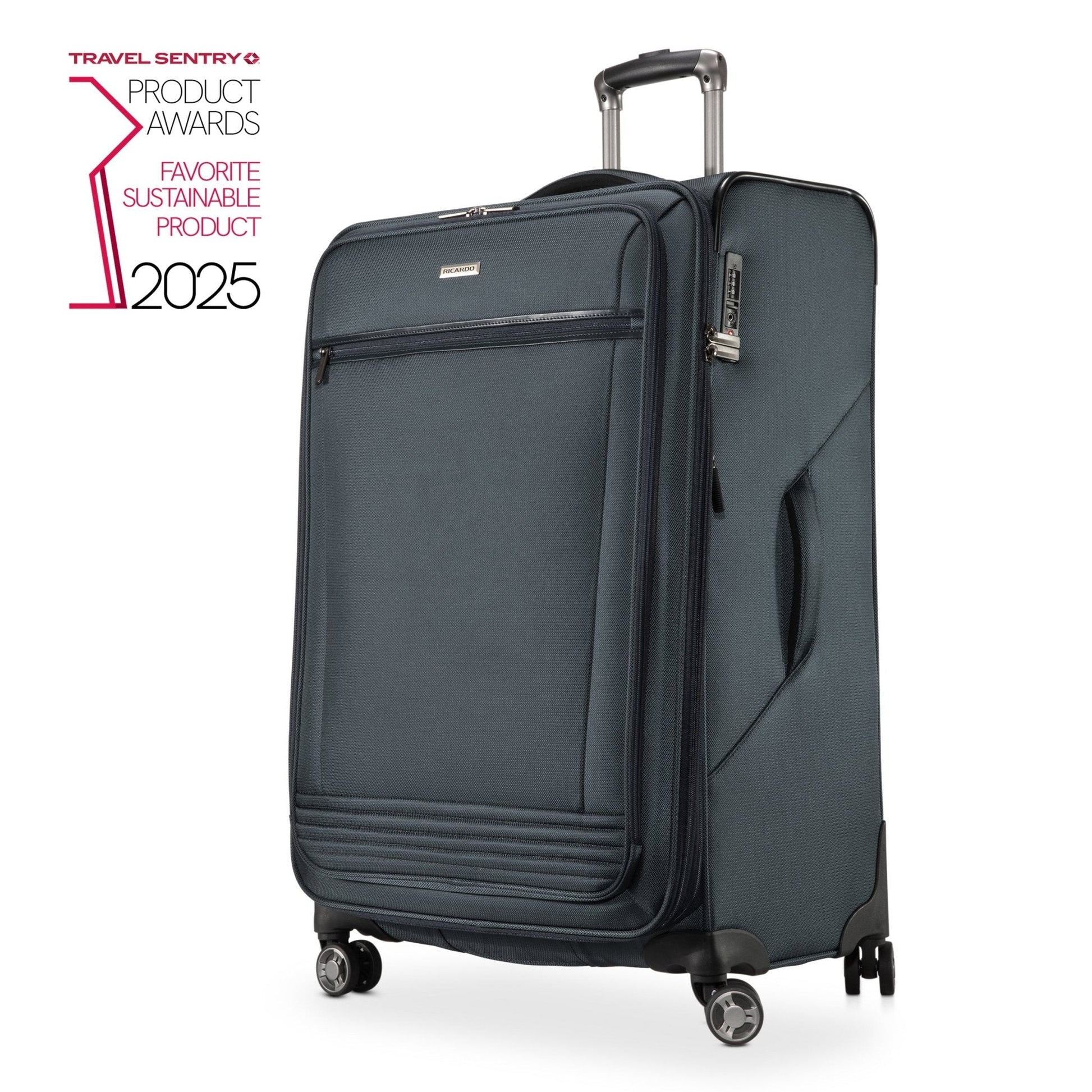 Ricardo Beverly Hills Avalon Softside Large Check-In Expandable Spinner - Storm Blue