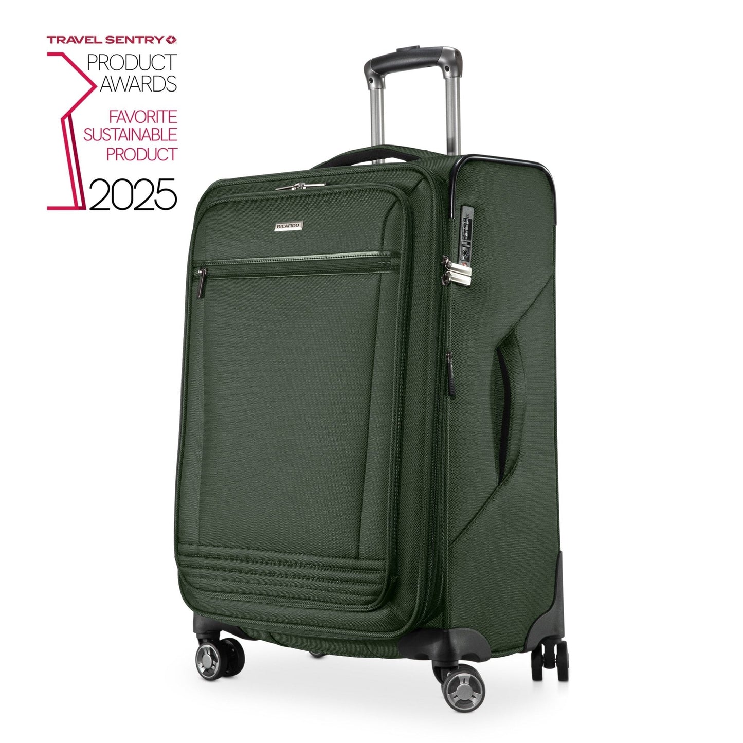 Ricardo Beverly Hills Avalon Softside Medium Check-In Expandable Spinner - Juniper Green