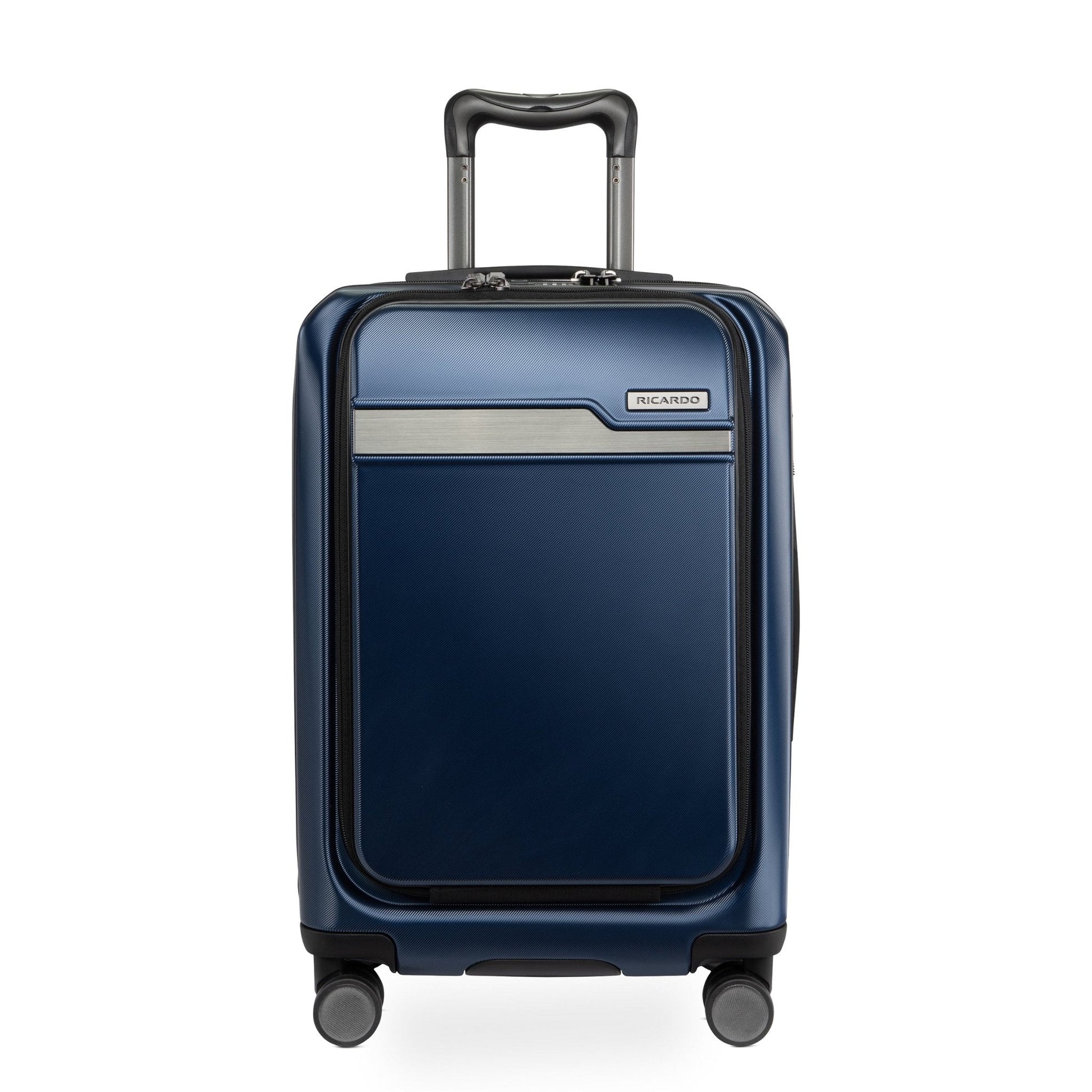 Ricardo Beverly Hills Brentwood Hardside FastAccess Front Opening Carry-On Expandable Spinner - Ocean Blue