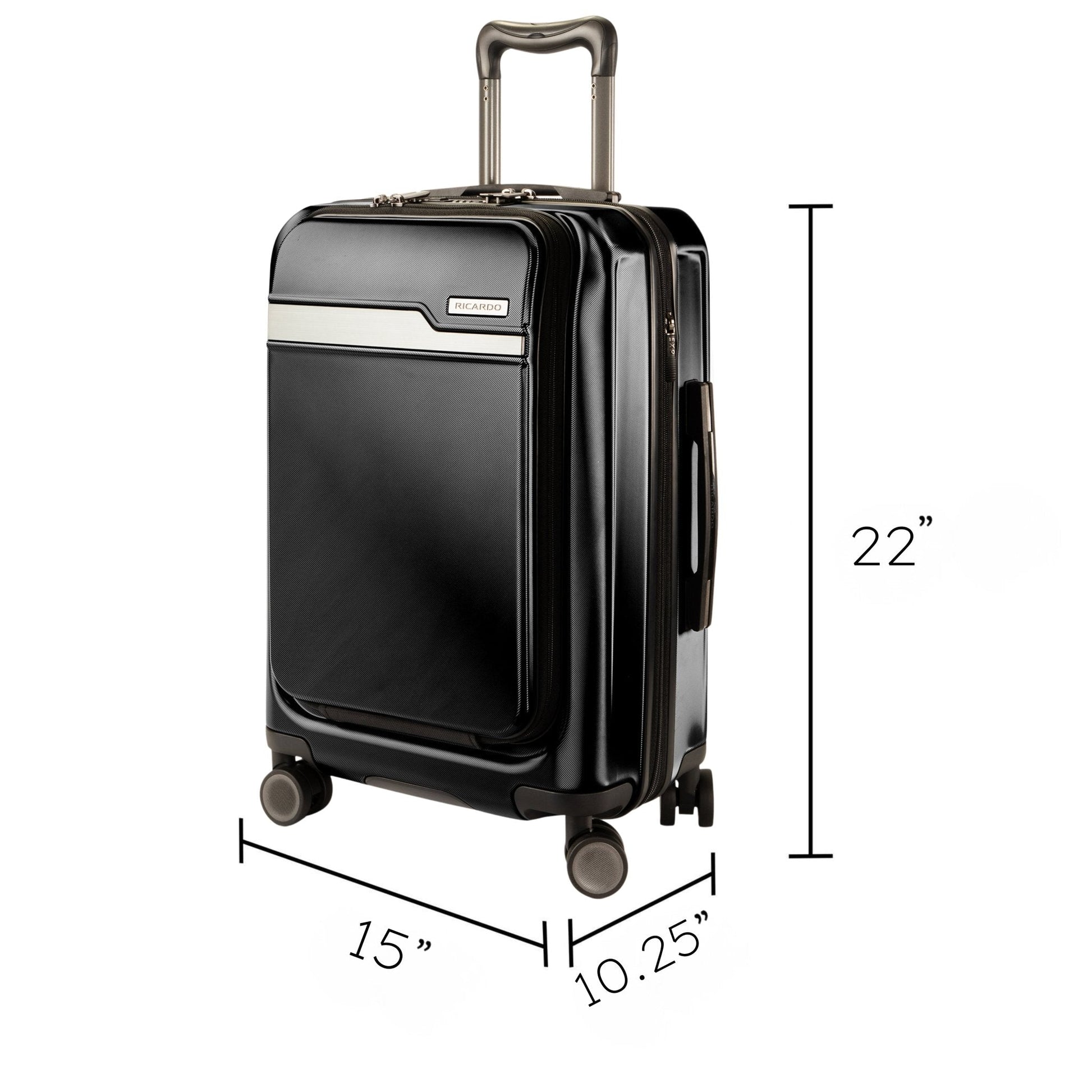 Ricardo Beverly Hills Brentwood Hardside FastAccess Front Opening Carry-On Expandable Spinner - Onyx