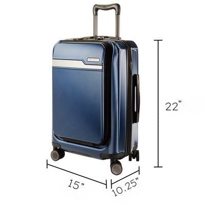 Ricardo Beverly Hills Brentwood Hardside FastAccess Front Opening Carry-On Expandable Spinner - Ocean Blue