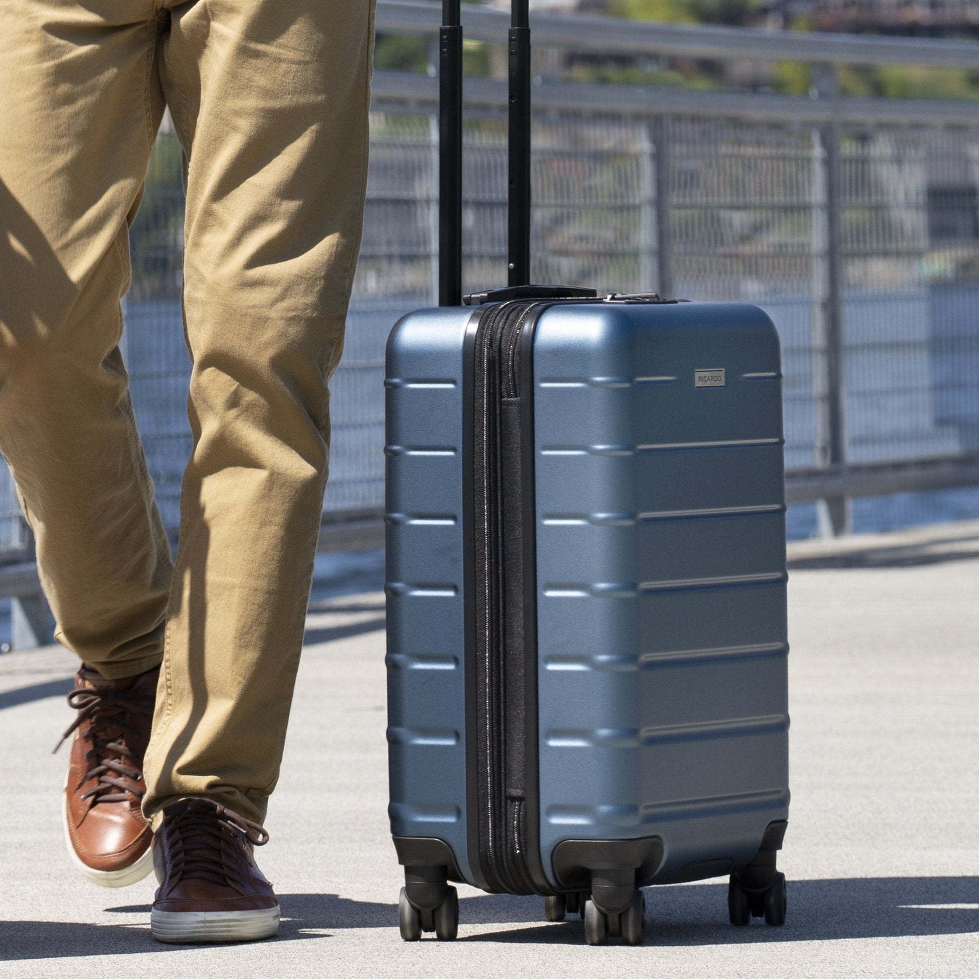 Ricardo Beverly Hills Cambria Hardside Carry-On Expandable Spinner - Blue Pearl
