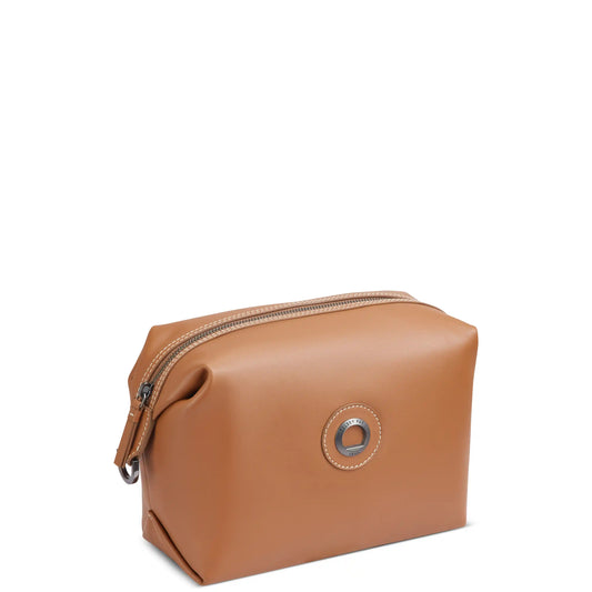 Delsey Chatelet Air 2.0 - Leather Toiletry Bag - Cognac