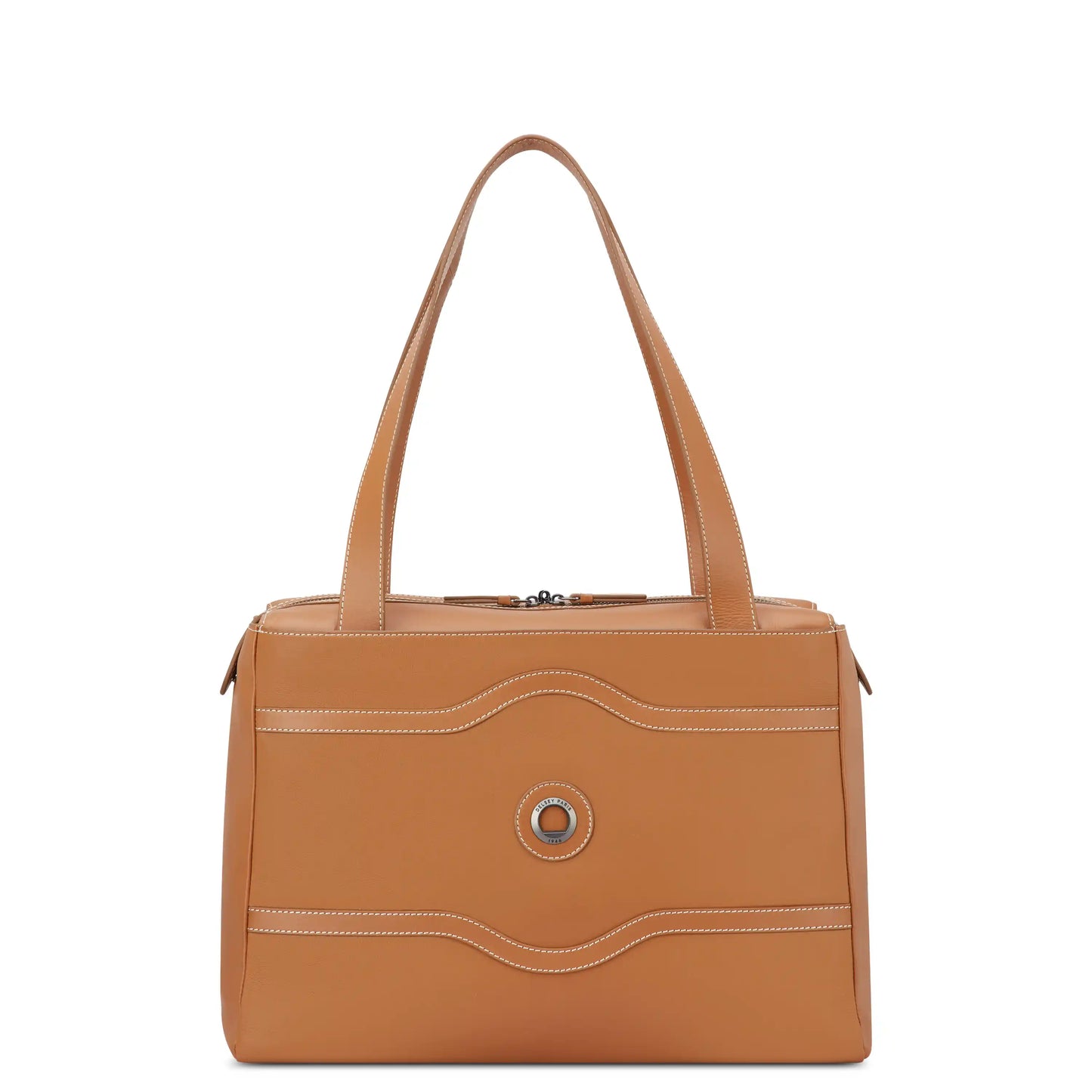 Delsey Chatelet Air 2.0 - Leather Shoulder Bag - Cognac