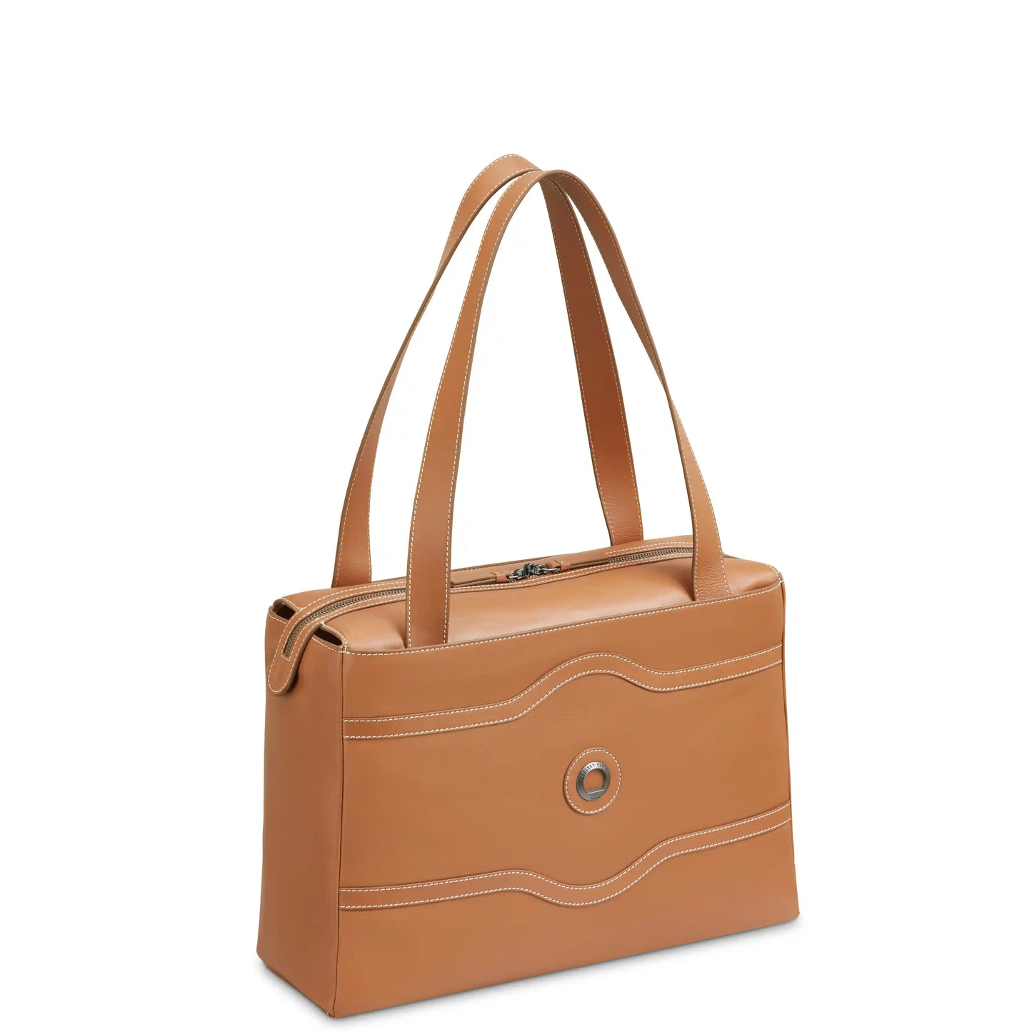 Delsey Chatelet Air 2.0 - Leather Shoulder Bag - Cognac