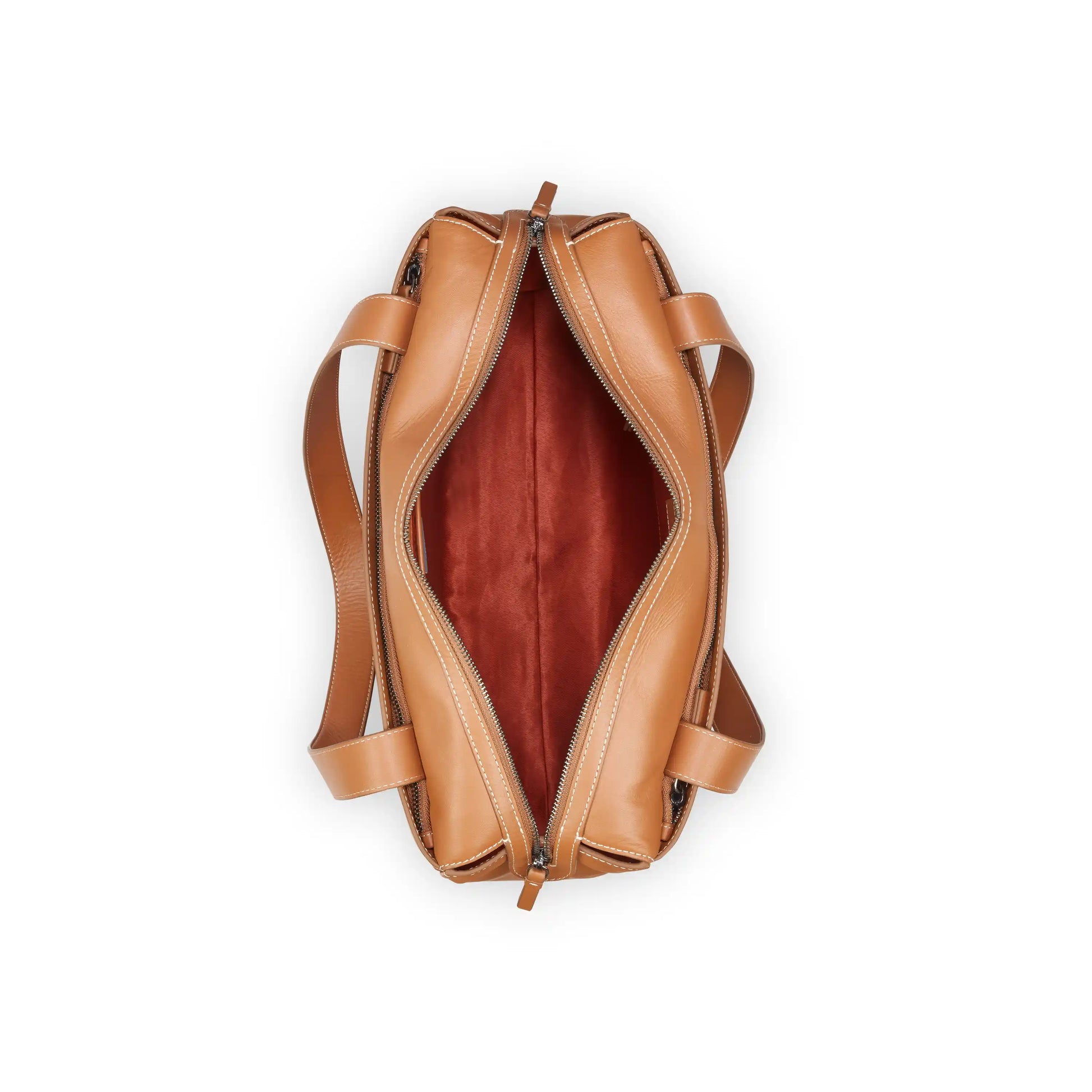 Delsey Chatelet Air 2.0 - Leather Shoulder Bag - Cognac