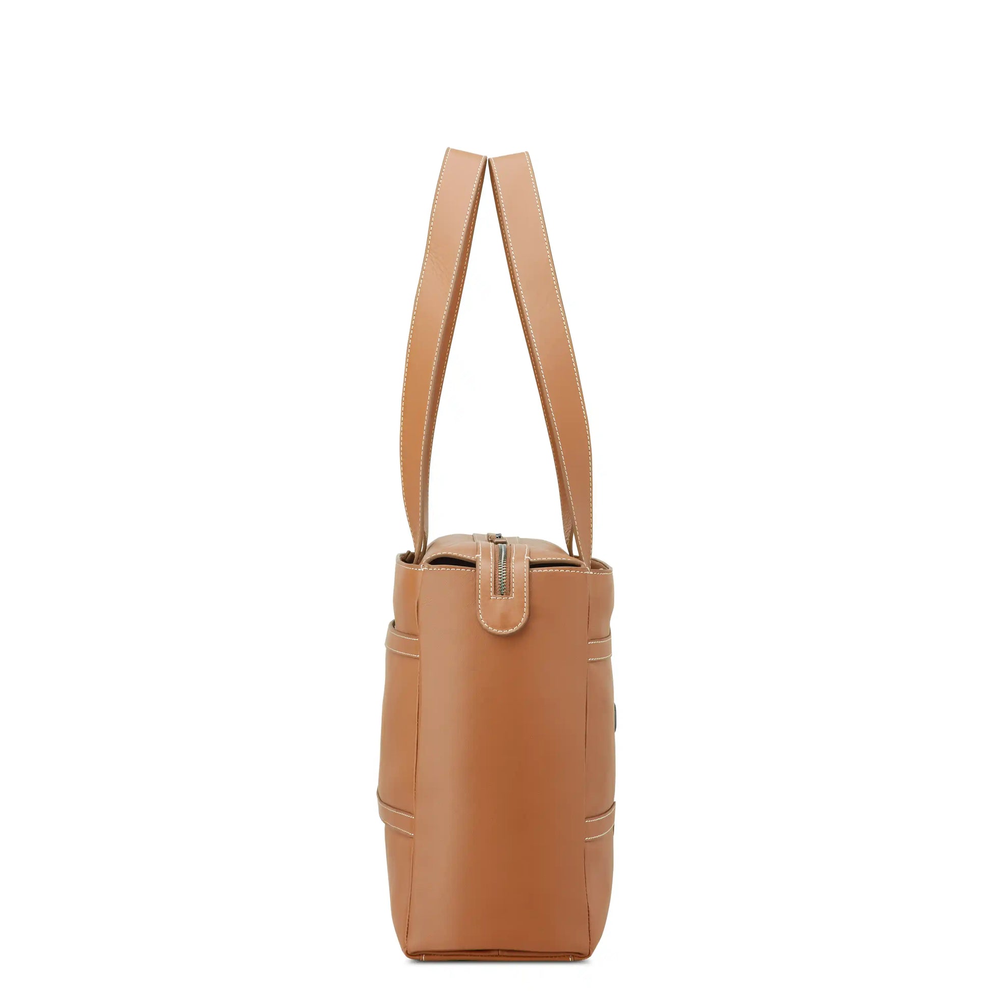 Delsey Chatelet Air 2.0 - Leather Shoulder Bag - Cognac