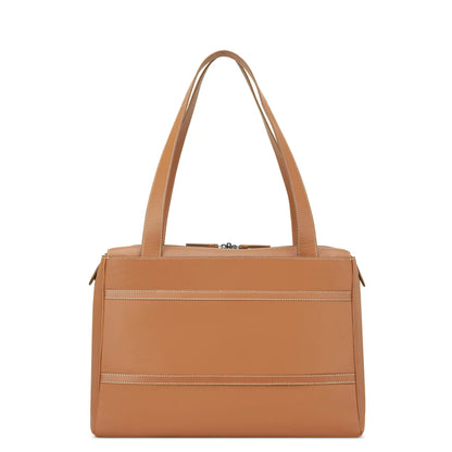 Delsey Chatelet Air 2.0 - Leather Shoulder Bag - Cognac