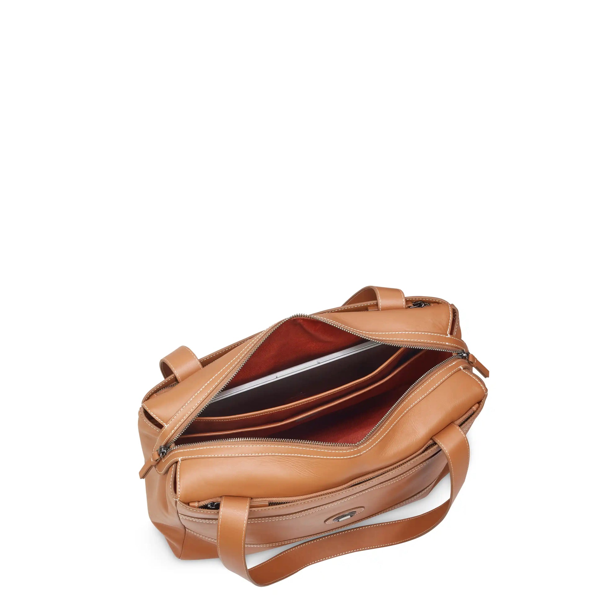 Delsey Chatelet Air 2.0 - Leather Shoulder Bag - Cognac