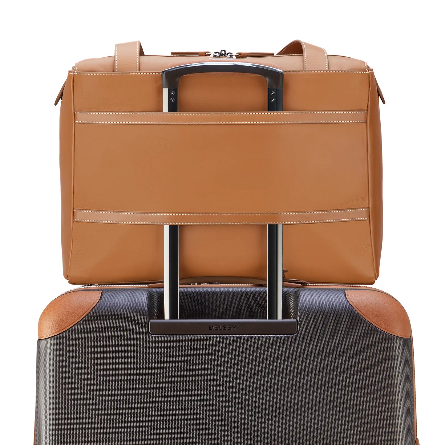 Delsey Chatelet Air 2.0 - Leather Shoulder Bag - Cognac