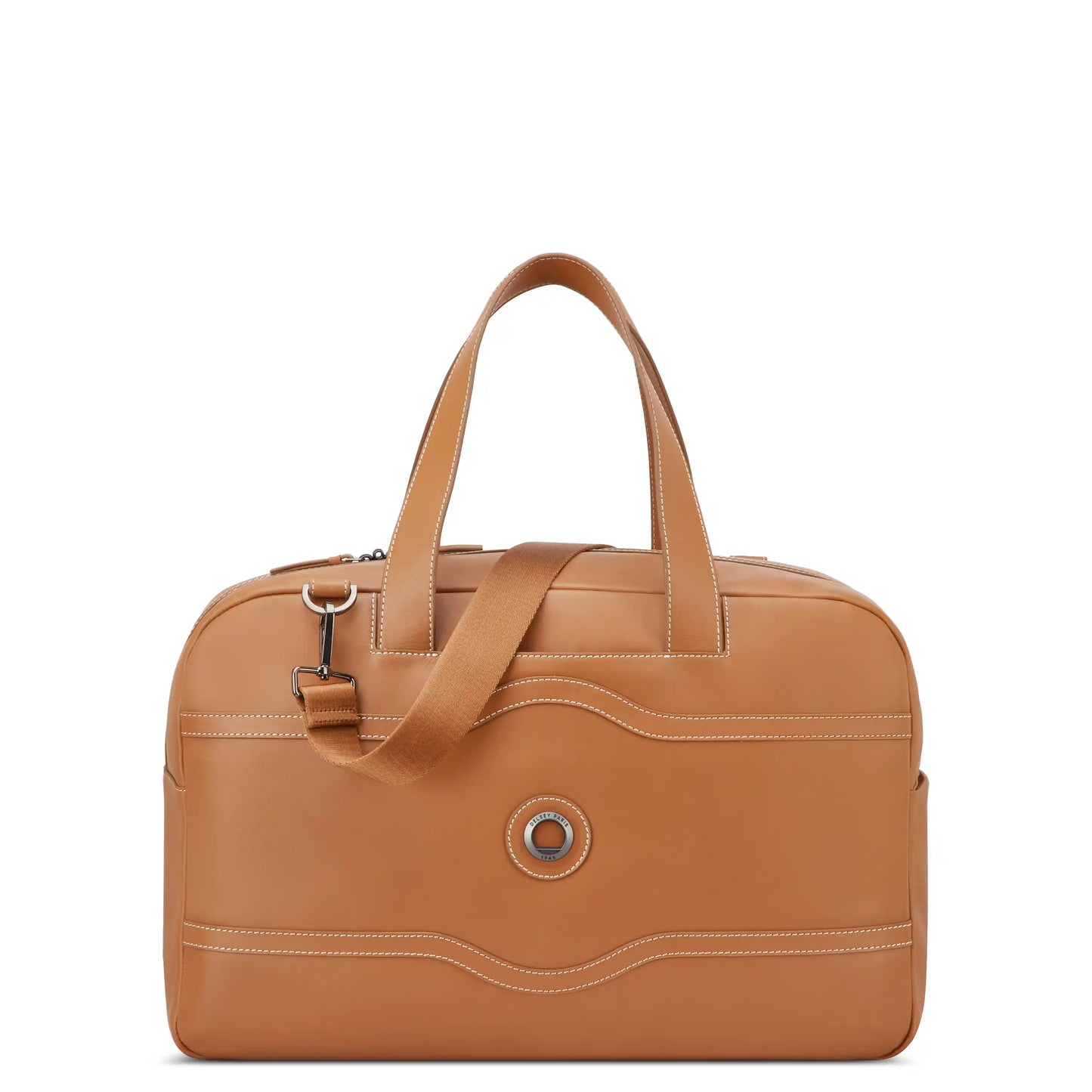 Delsey Chatelet Air 2.0 - Leather Weekender Bag - Cognac