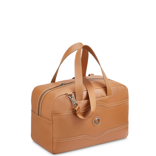 Delsey Chatelet Air 2.0 - Leather Weekender Bag - Cognac