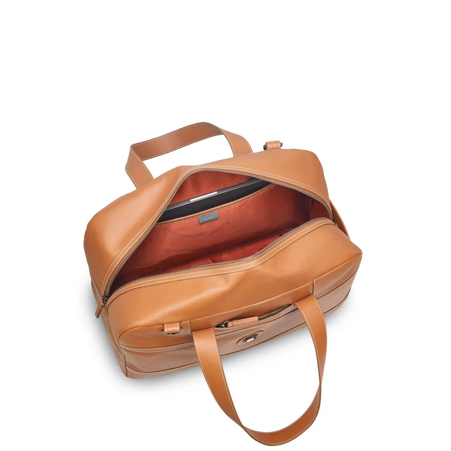 Delsey Chatelet Air 2.0 - Leather Weekender Bag - Cognac