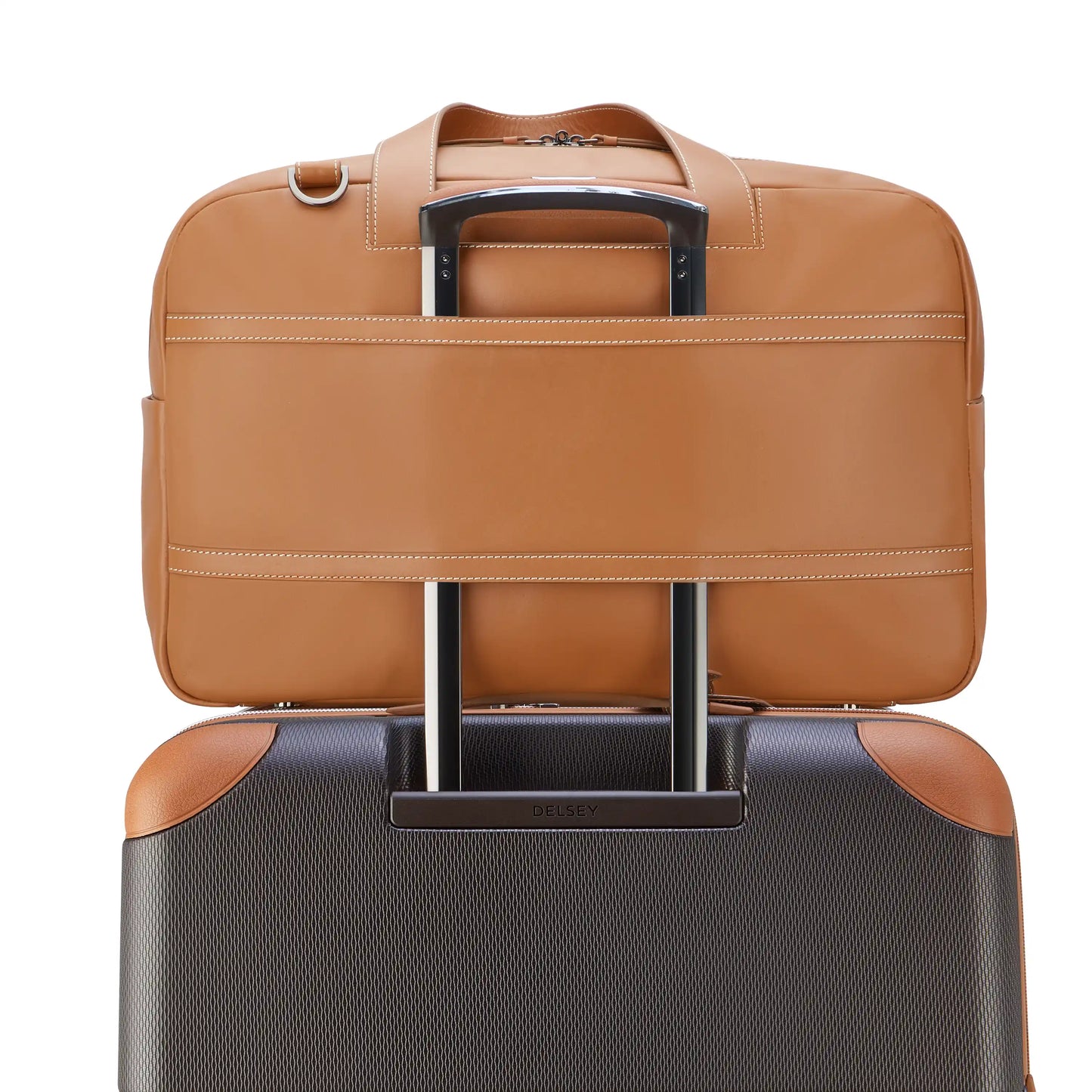 Delsey Chatelet Air 2.0 - Leather Weekender Bag - Cognac