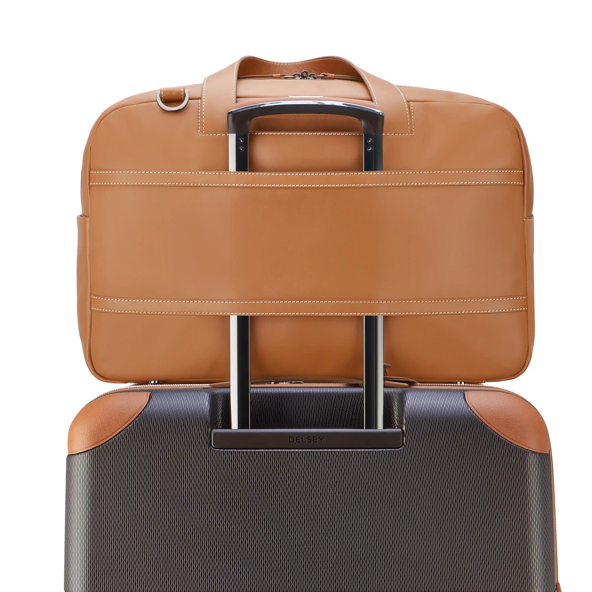 Delsey Chatelet Air 2.0 - Leather Weekender Bag - Cognac