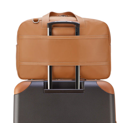 Delsey Chatelet Air 2.0 - Leather Weekender Bag - Cognac