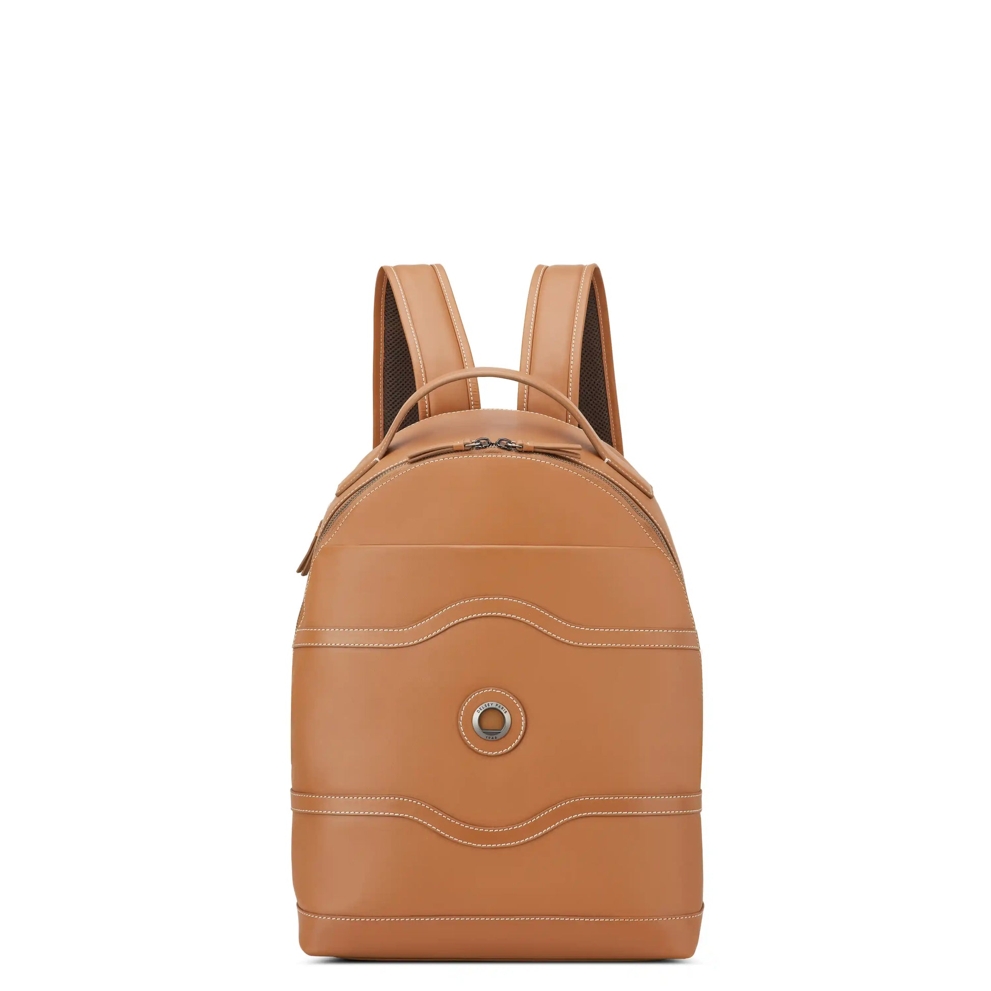 Delsey Chatelet Air 2.0 - Leather Backpack - Cognac