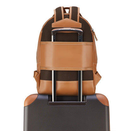 Delsey Chatelet Air 2.0 - Leather Backpack - Cognac
