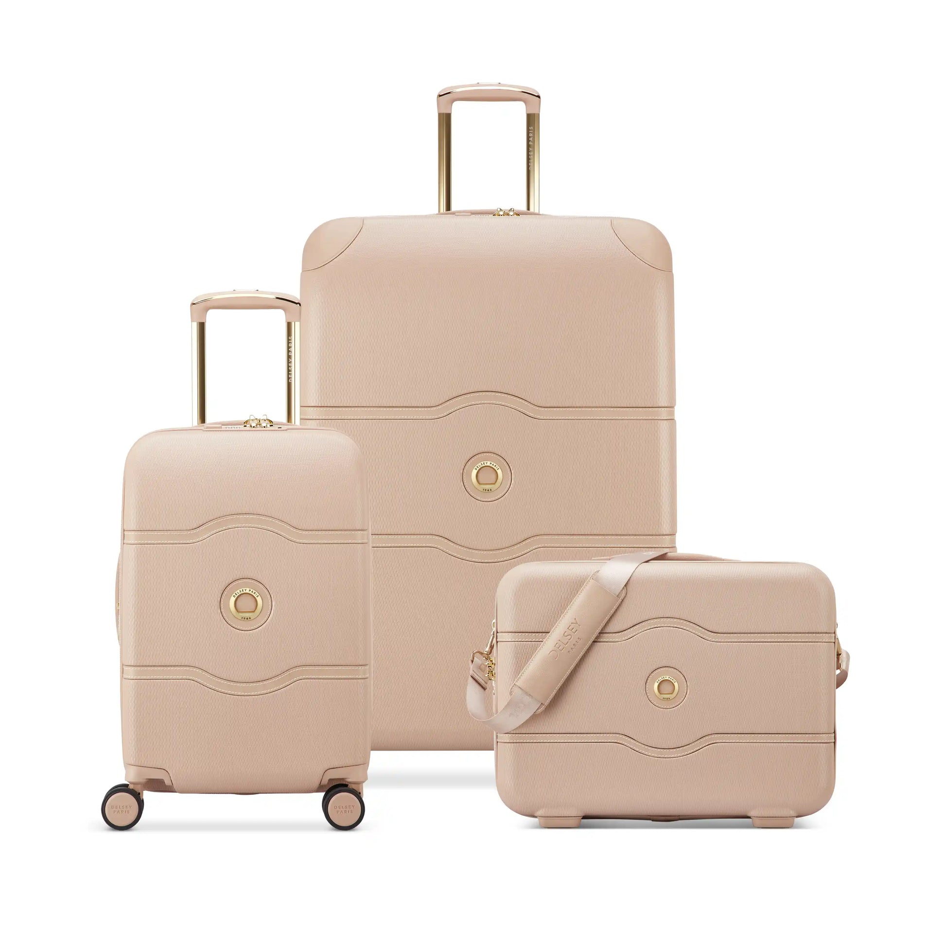 Delsey 80th Anniversary Chatelet Air 2.0 - Carry-On Plus Expandable Spinner - Limited Edition Beige Rose