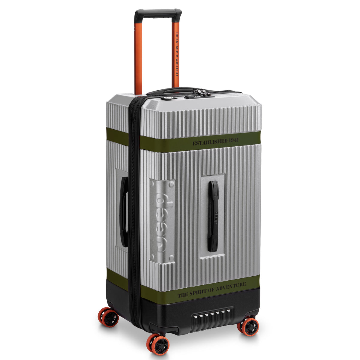 Delsey Jeep JH001A - Large Trunk Expandable Spinner - Silver