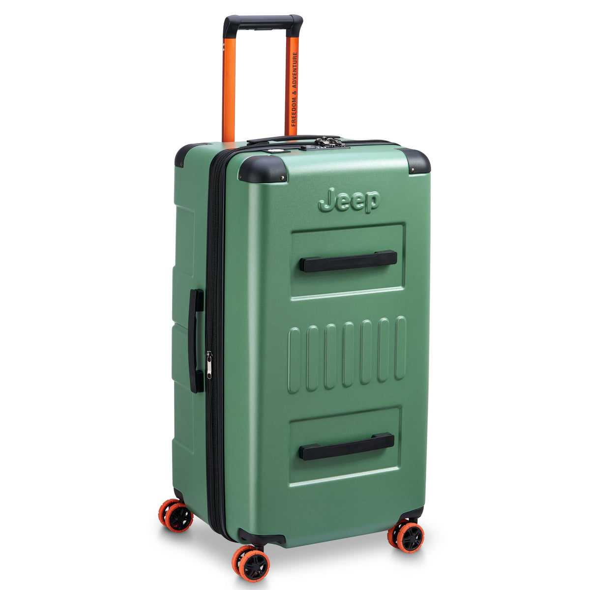 Delsey Jeep JH002B - Large Expandable Spinner Trunk - Elm Green