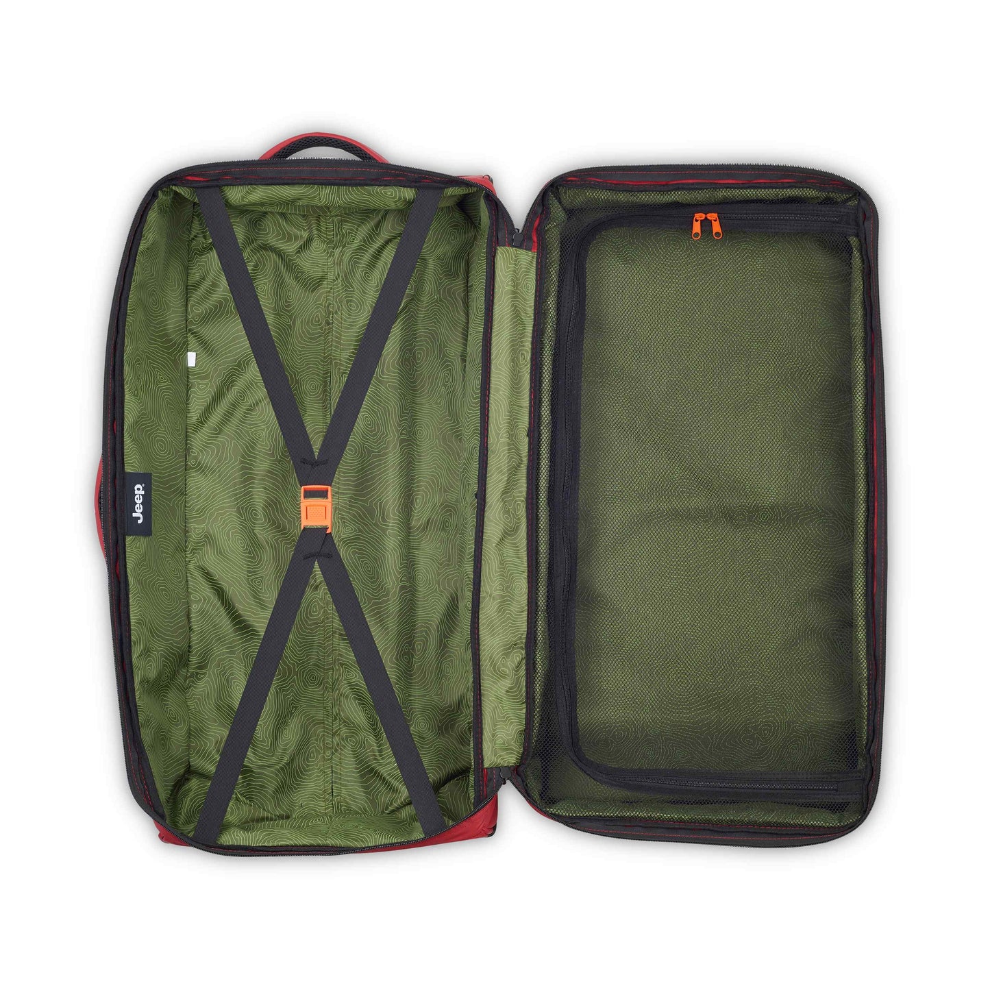 Delsey Jeep JS006B - Medium Rolling Duffel Bag - Tomato Red