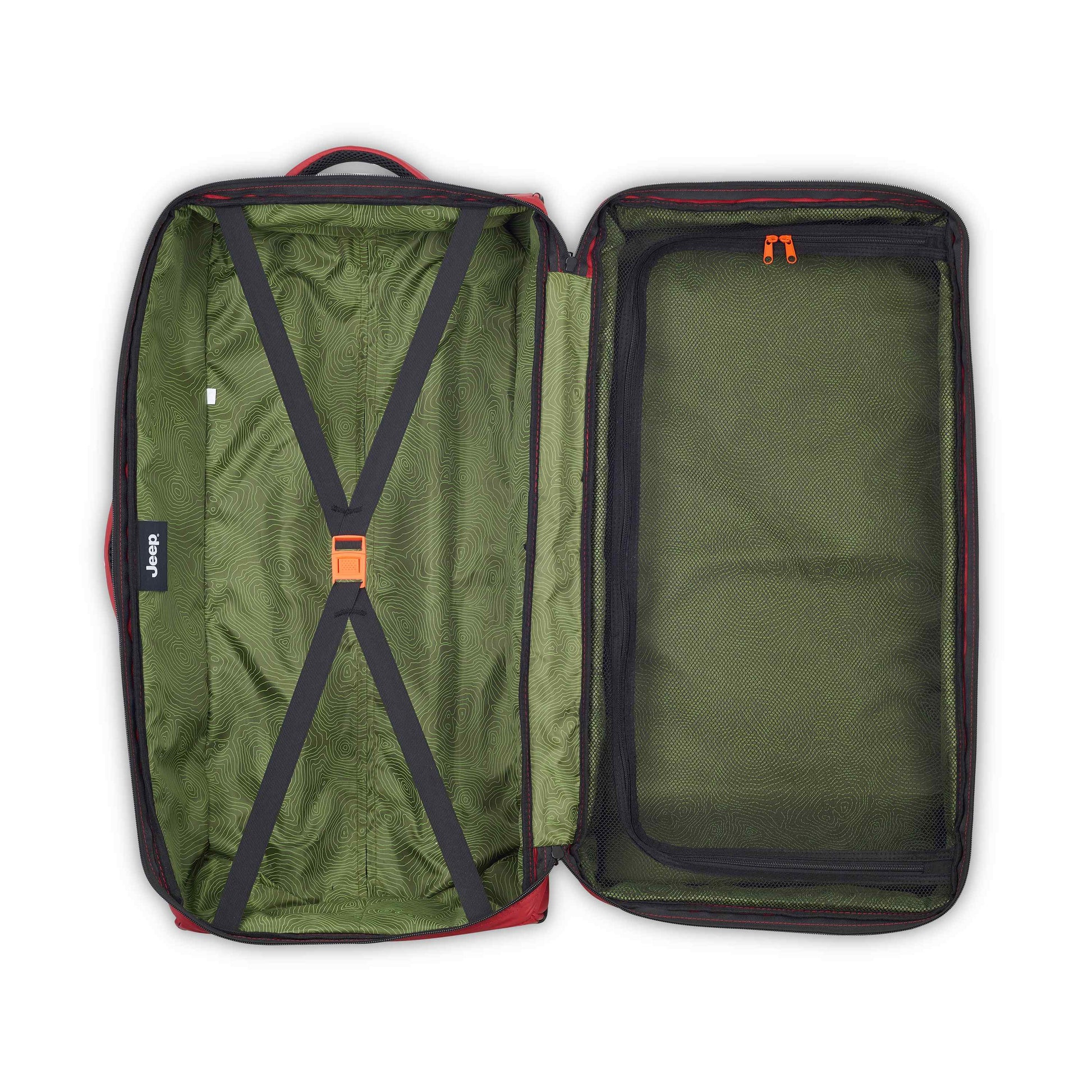Delsey Jeep JS006B - Medium Rolling Duffel Bag - Tomato Red