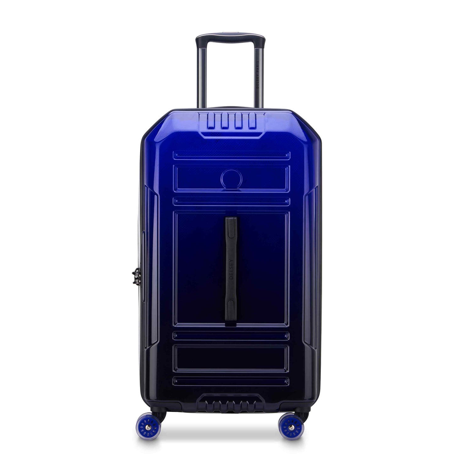 Delsey Rempart - Translucent Medium Trunk Expandable Spinner - Translucent Blue