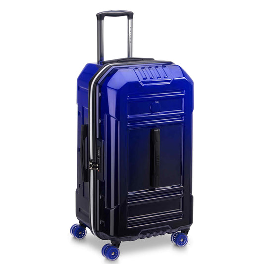 Delsey Rempart - Translucent Medium Trunk Expandable Spinner - Translucent Blue