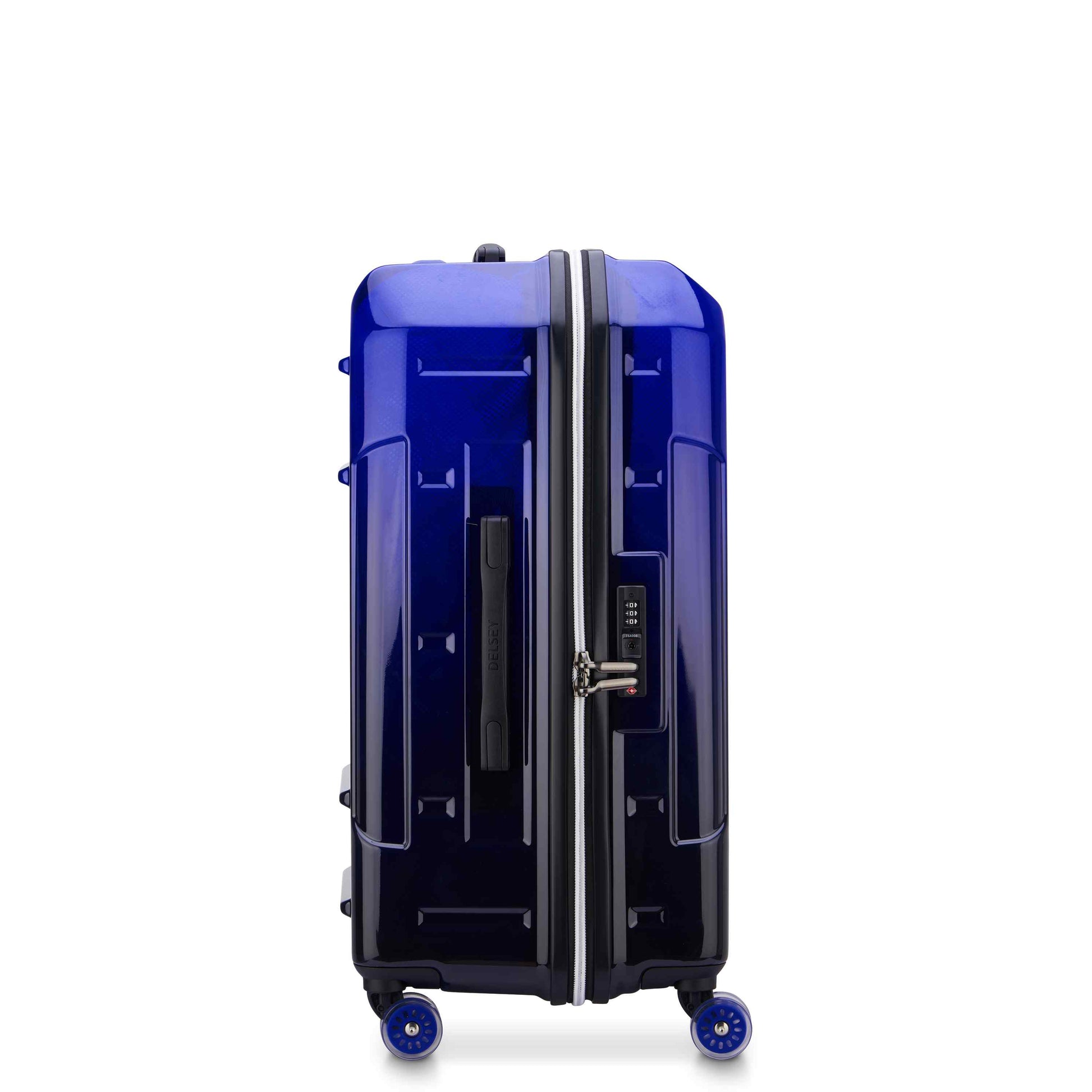 Delsey Rempart - Translucent Medium Trunk Expandable Spinner - Translucent Blue