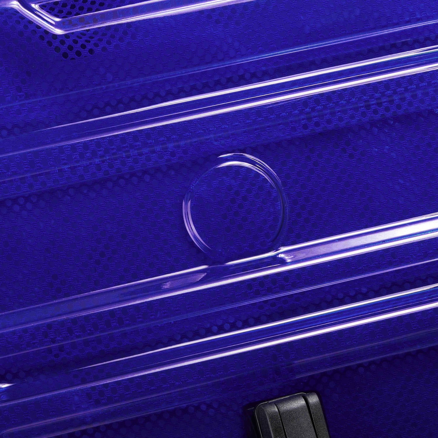 Delsey Rempart - Translucent Medium Trunk Expandable Spinner - Translucent Blue