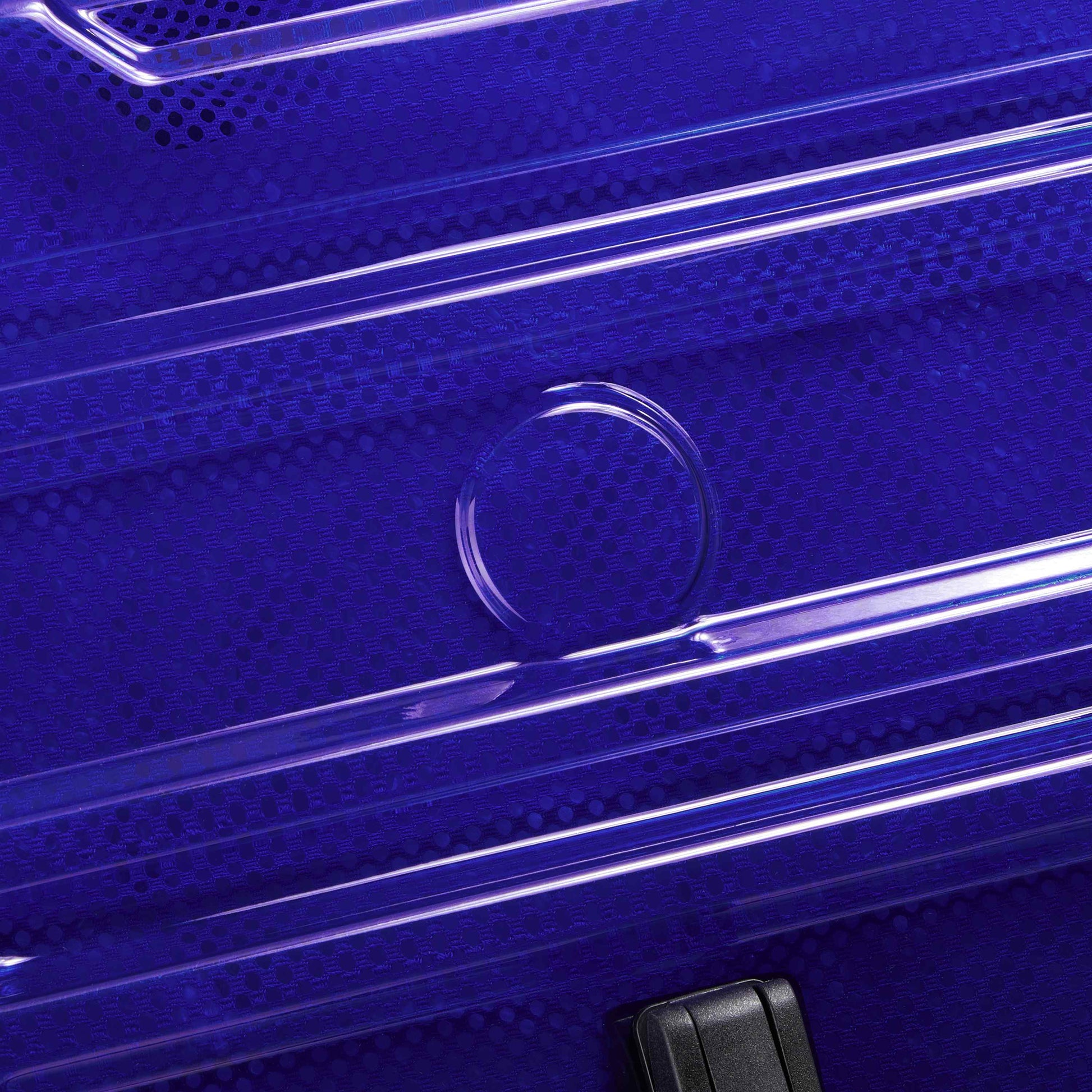Delsey Rempart - Translucent Medium Trunk Expandable Spinner - Translucent Blue