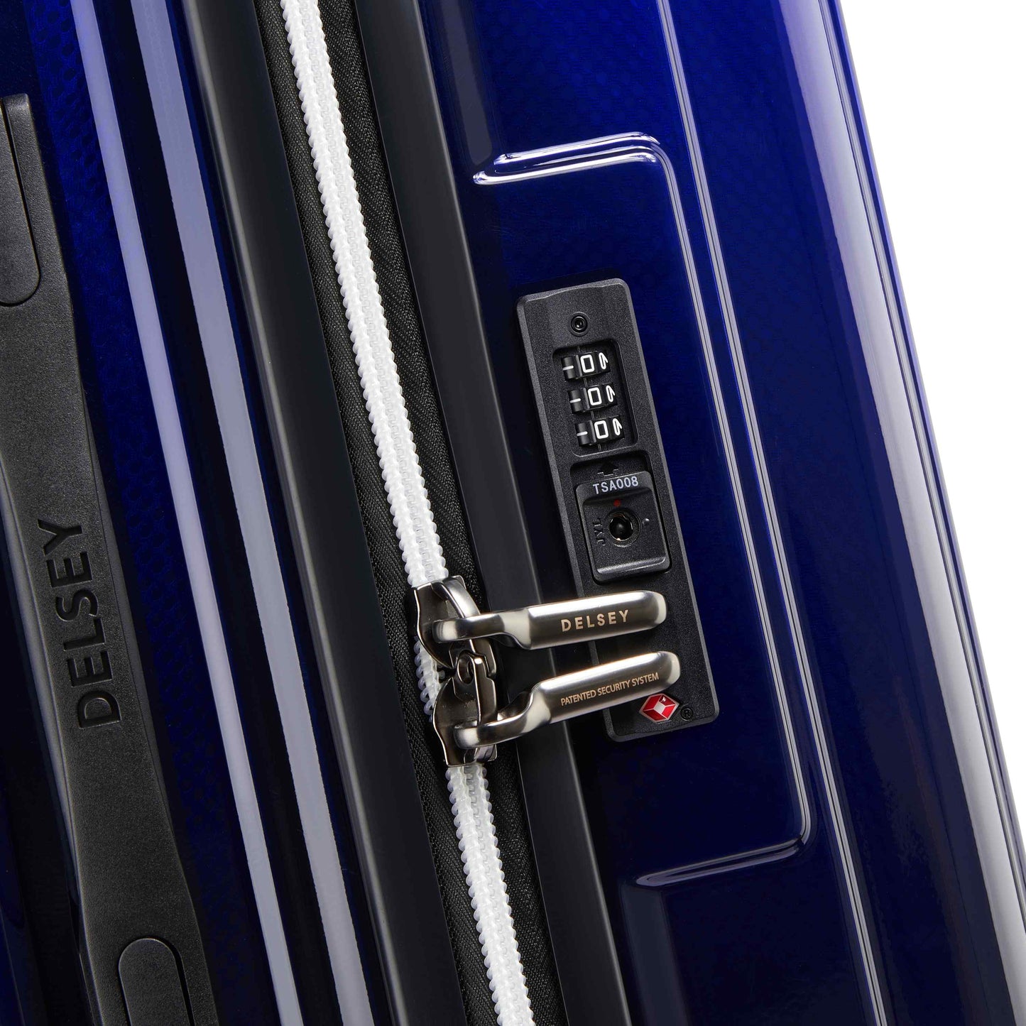 Delsey Rempart - Translucent Medium Trunk Expandable Spinner - Translucent Blue
