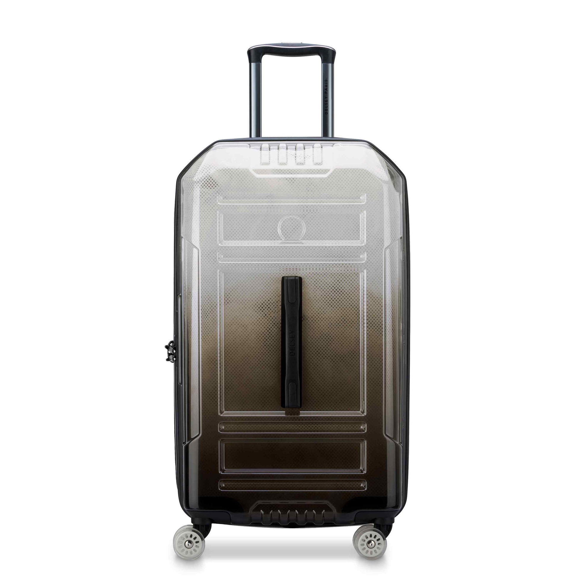 Delsey Rempart - Translucent Medium Trunk Expandable Spinner - Translucent White